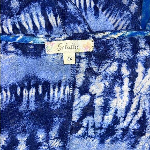 Soleillee Women’s V- Neck Bead Embellished Lightweight Sheer Kaftan Tunic 3X - Picture 9 of 13